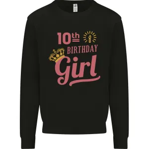 10th Birthday Girl 10 Year Old Princess Kids Sweatshirt Jumper