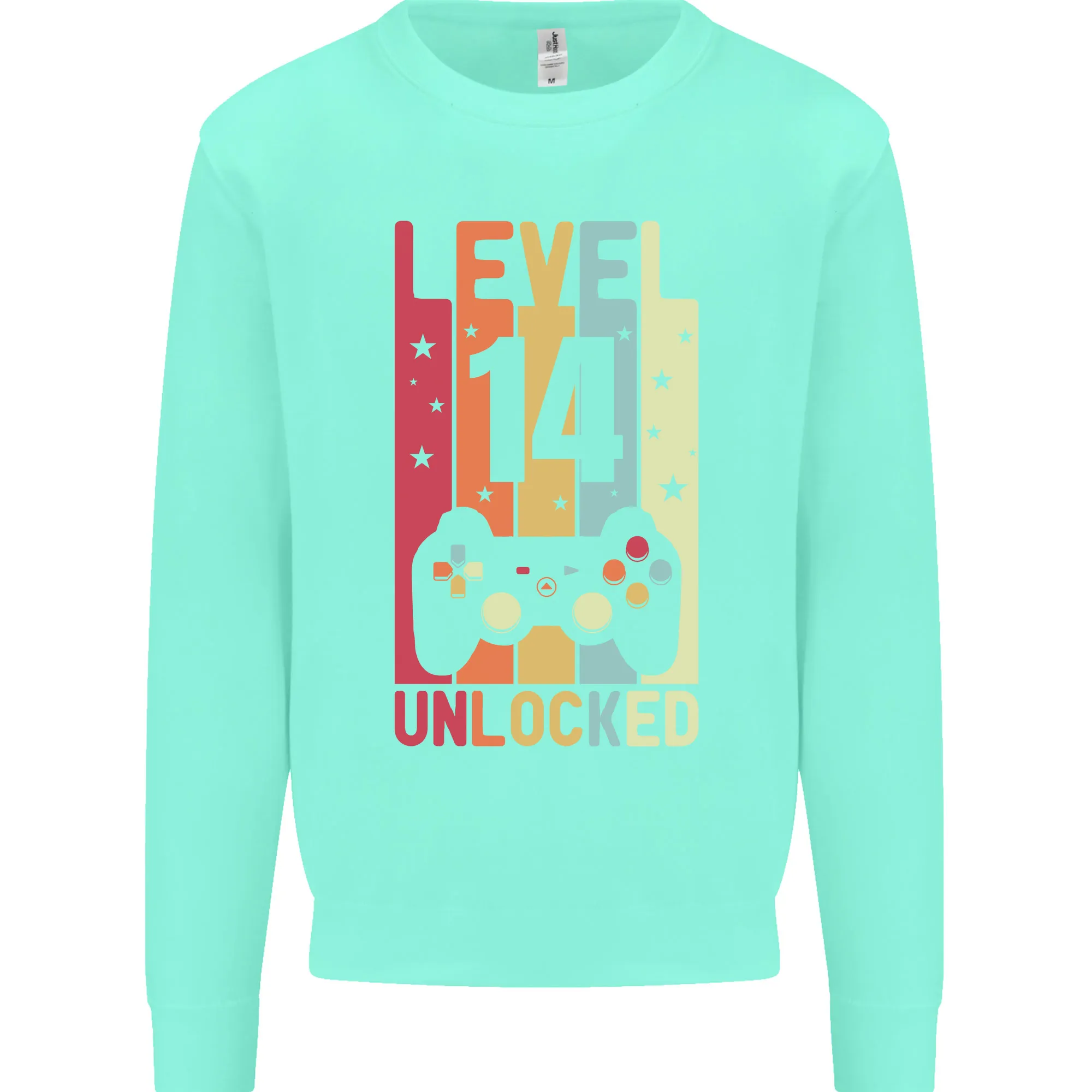 14th Birthday 14 Year Old Level Up Gaming Kids Sweatshirt Jumper