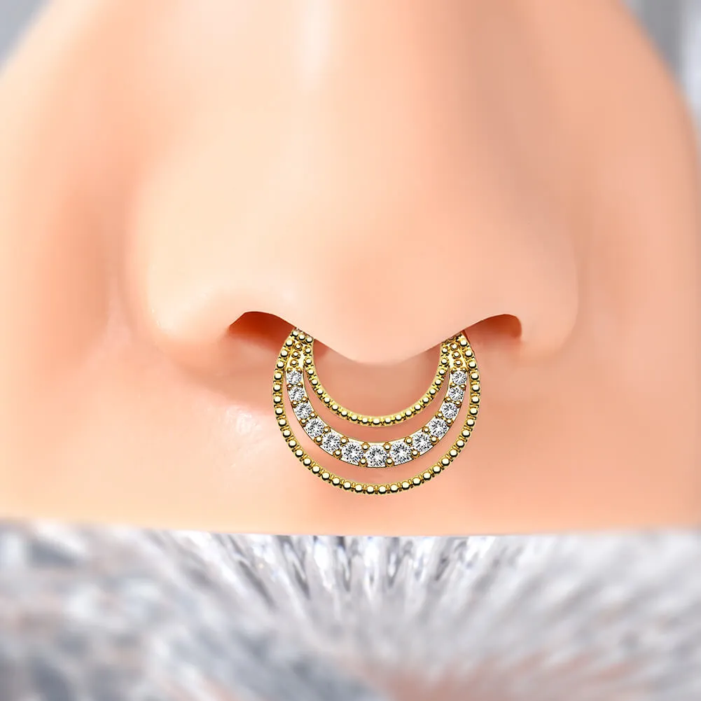 16G Palace Style Hinged Segment Septum Ring Daith Earrings