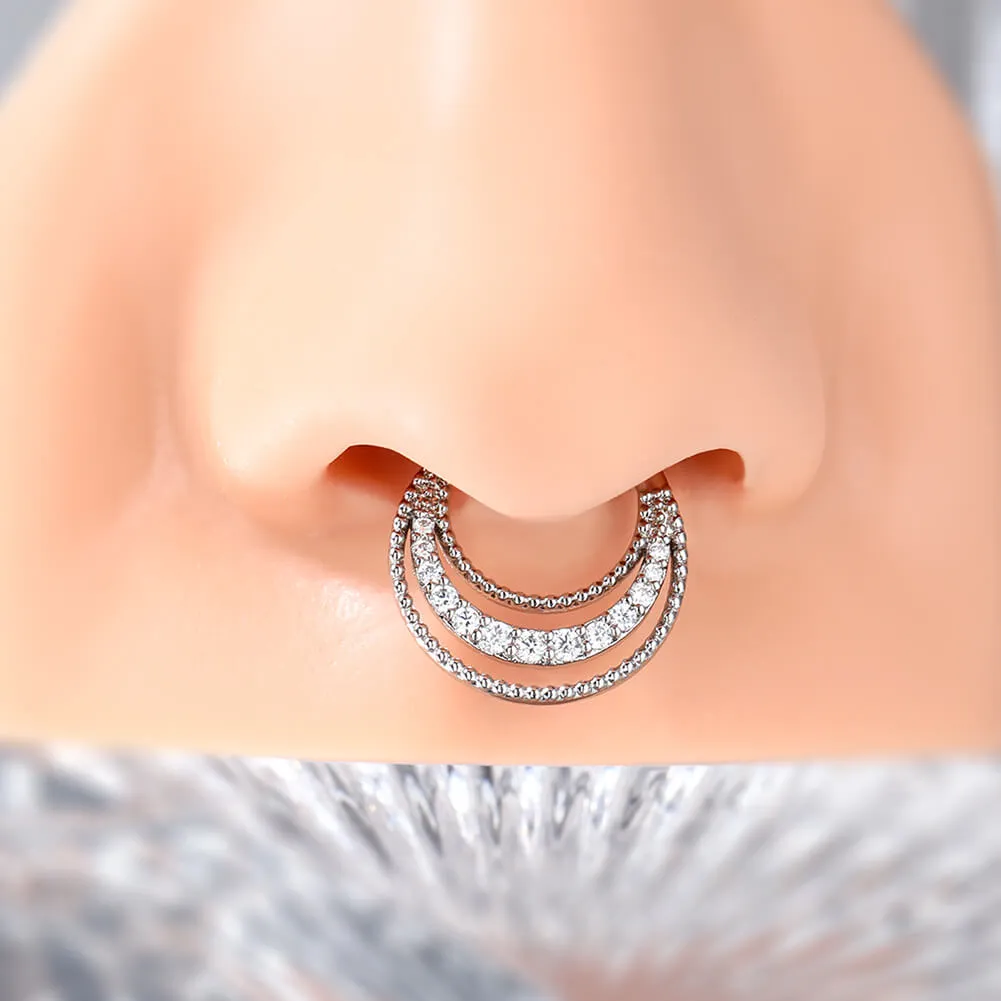 16G Palace Style Hinged Segment Septum Ring Daith Earrings