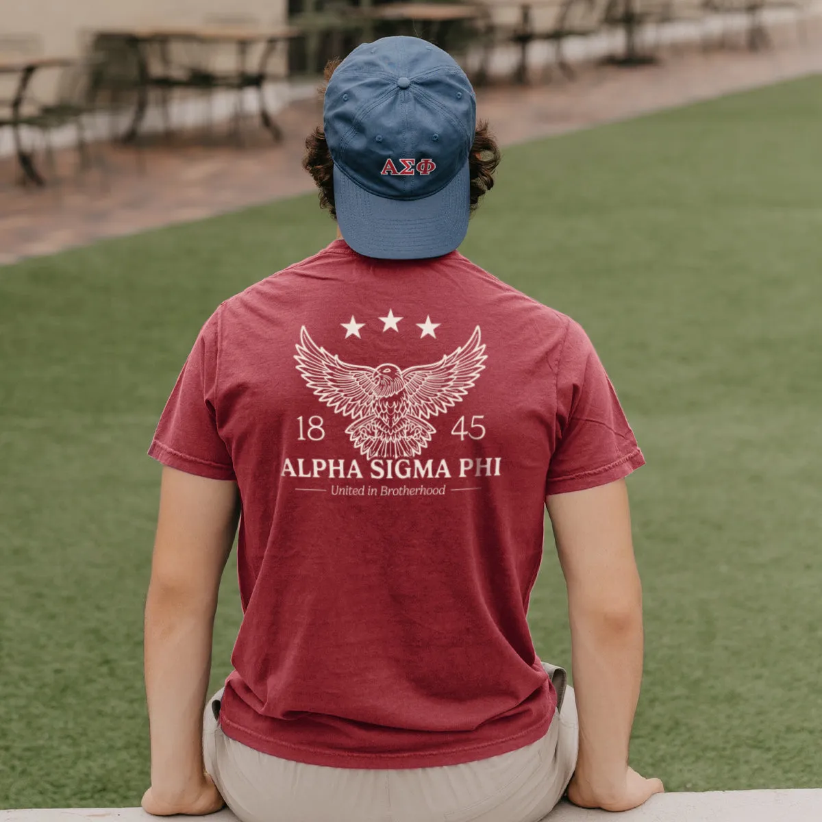 Alpha Sig Comfort Colors Patriotic Eagle Short Sleeve Tee