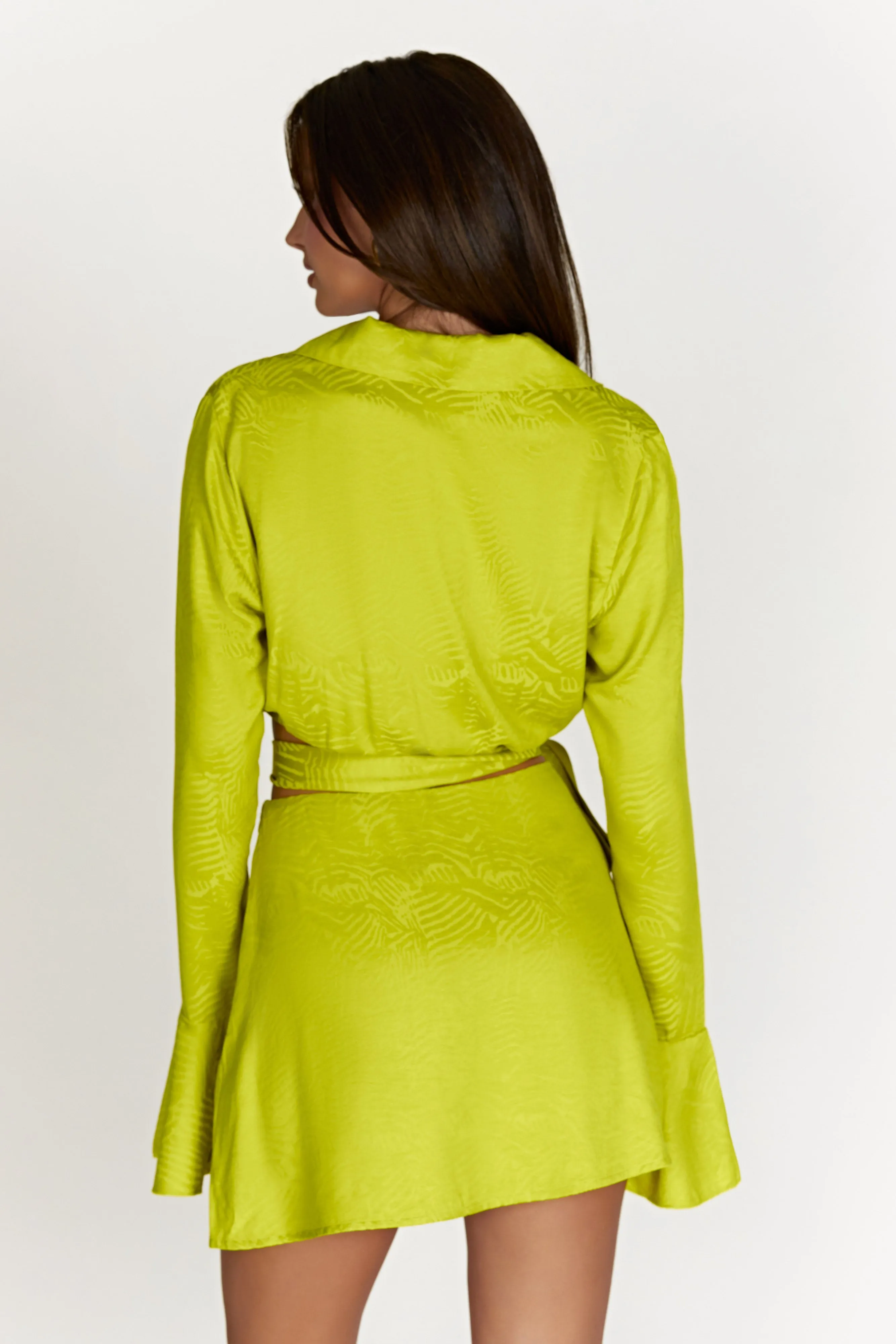 Annalise Wrap Top - Chartreuse