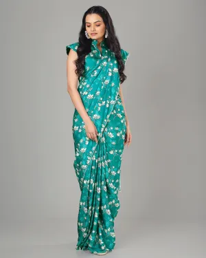 Bestselling Floral Women's Designer Bollywood Pre-Draped Saree