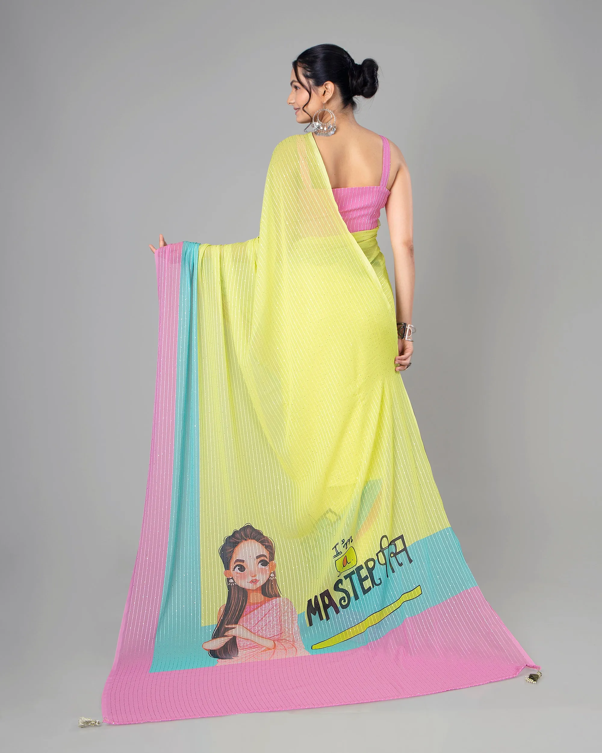 Bestselling Master Piece Designer Embroidery Pre-Draped Saree