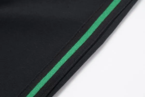 Black Joggers with Green Stripe