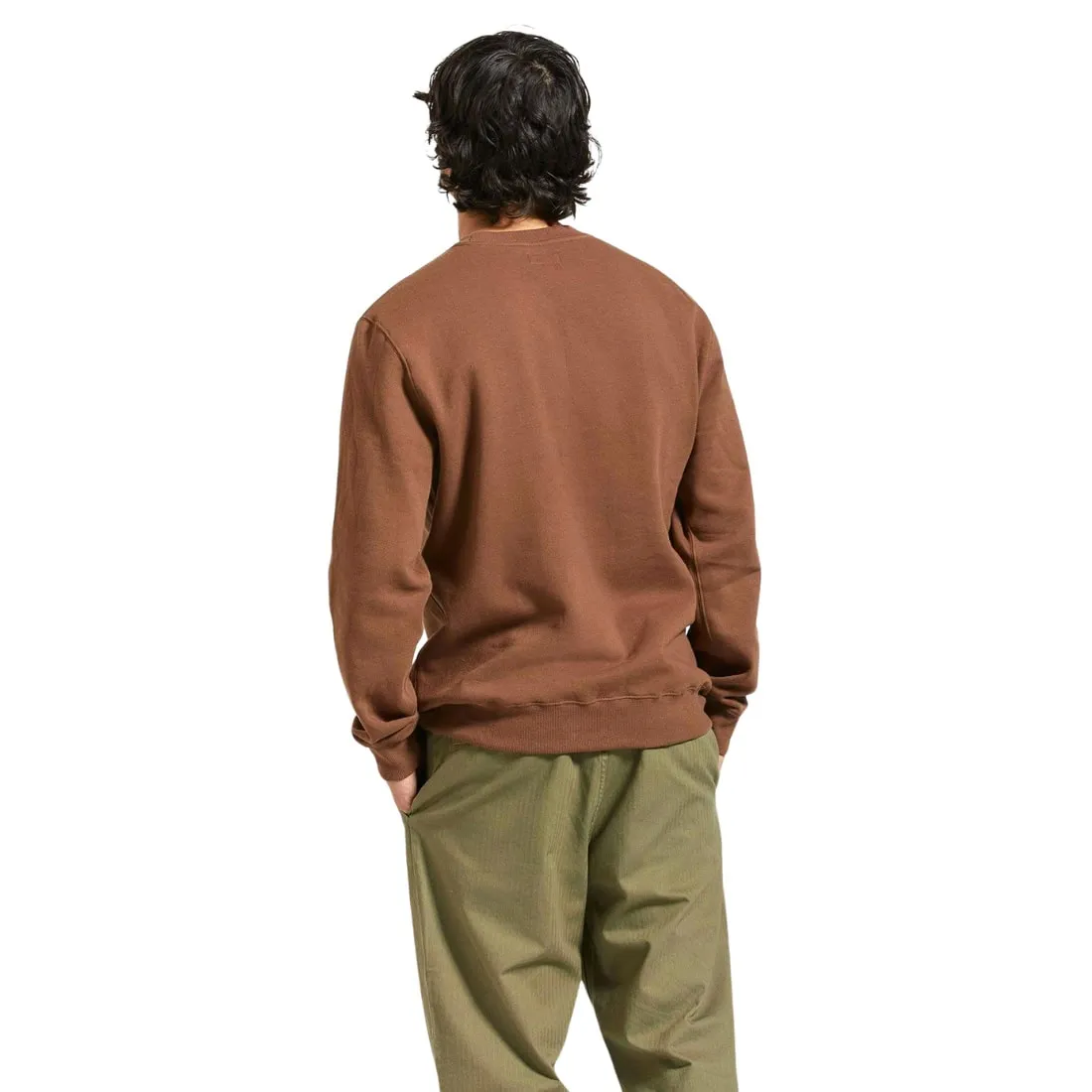 Brixton Parson Patch Crewneck Sweatshirt - Pinecone Brown