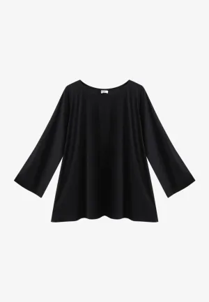 Calista EVERYDAY Loose-fit Crop Sleeve Tshirt - Black