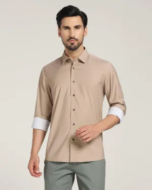 Casual Beige Printed Shirt - Bass