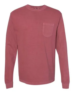 Comfort Colors Garment-Dyed Heavyweight Long Sleeve Pocket T-Shirt 4410 Brick