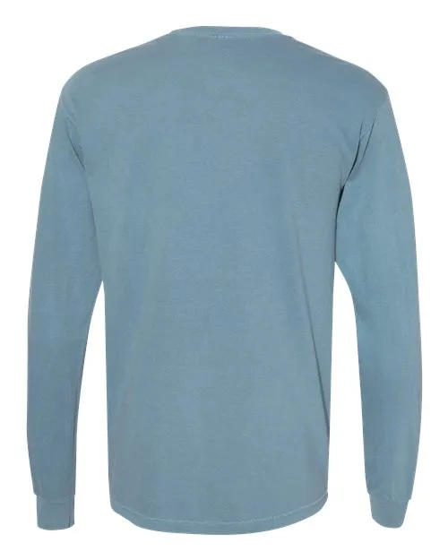 Comfort Colors Garment-Dyed Heavyweight Long Sleeve Pocket T-Shirt 4410 Grey