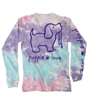 COTTON CANDY TIE DYE PUP, ADULT LS