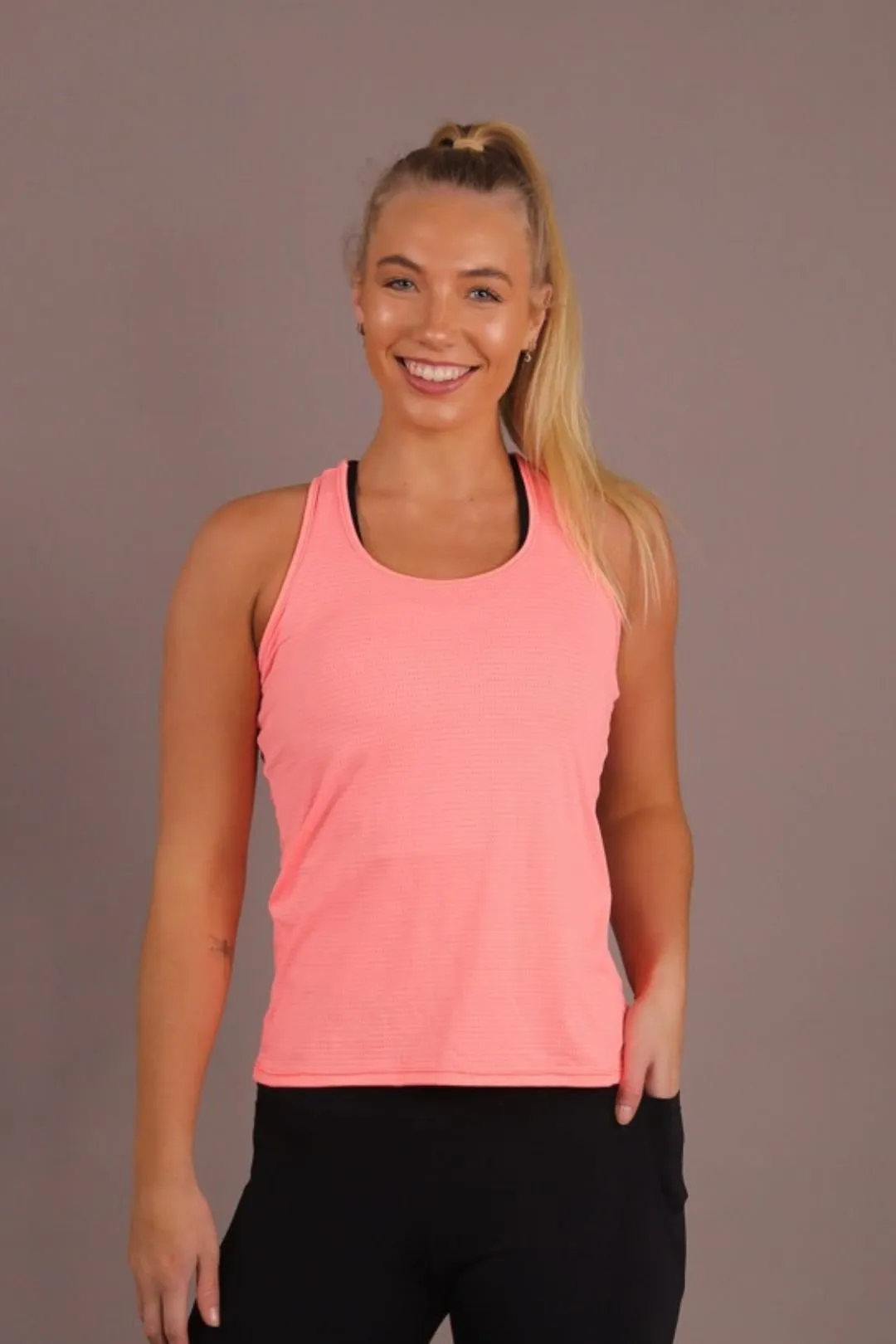 Energy Racerback Singlet - Neon Peach