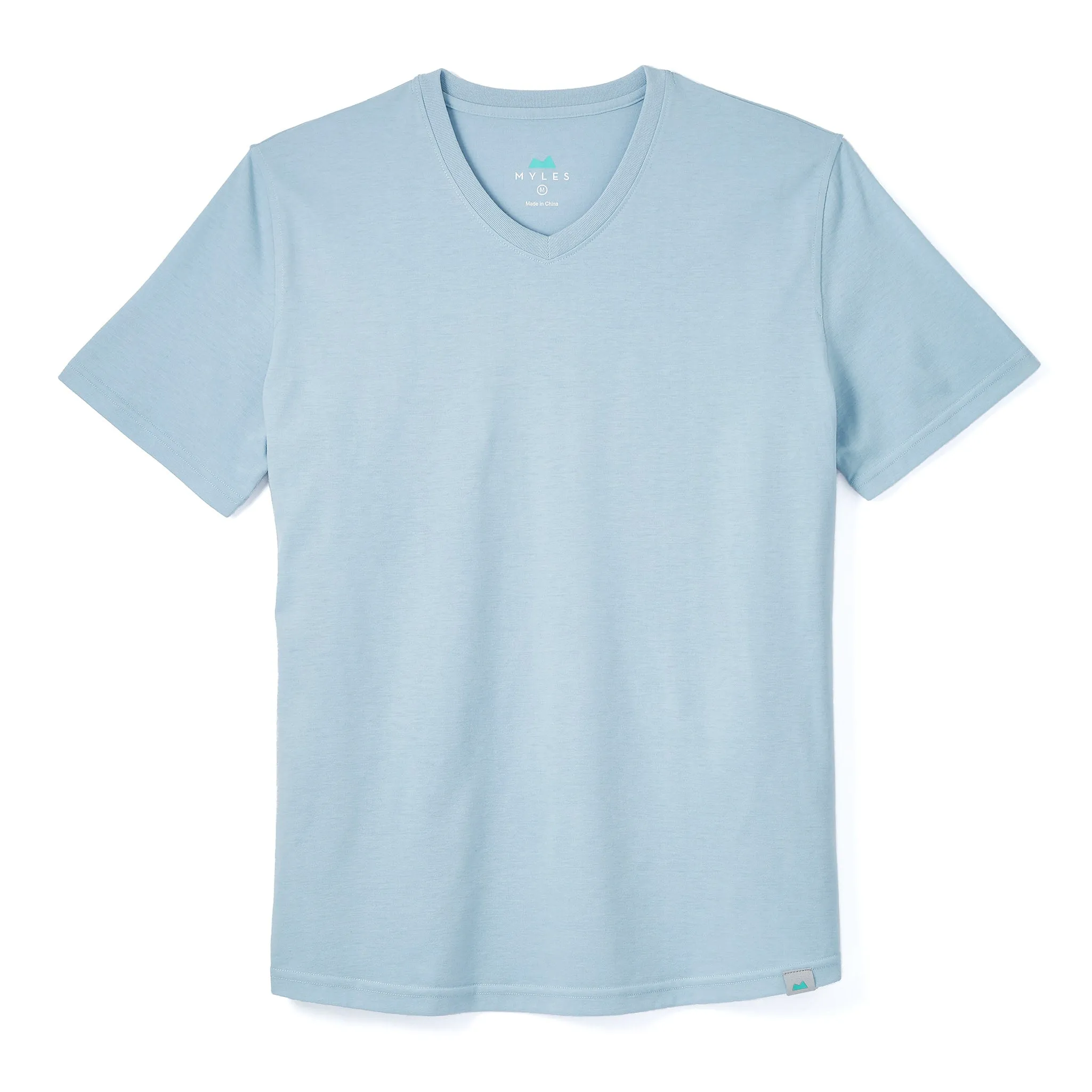 Everyday Tee with V-Neck in Sky Blue