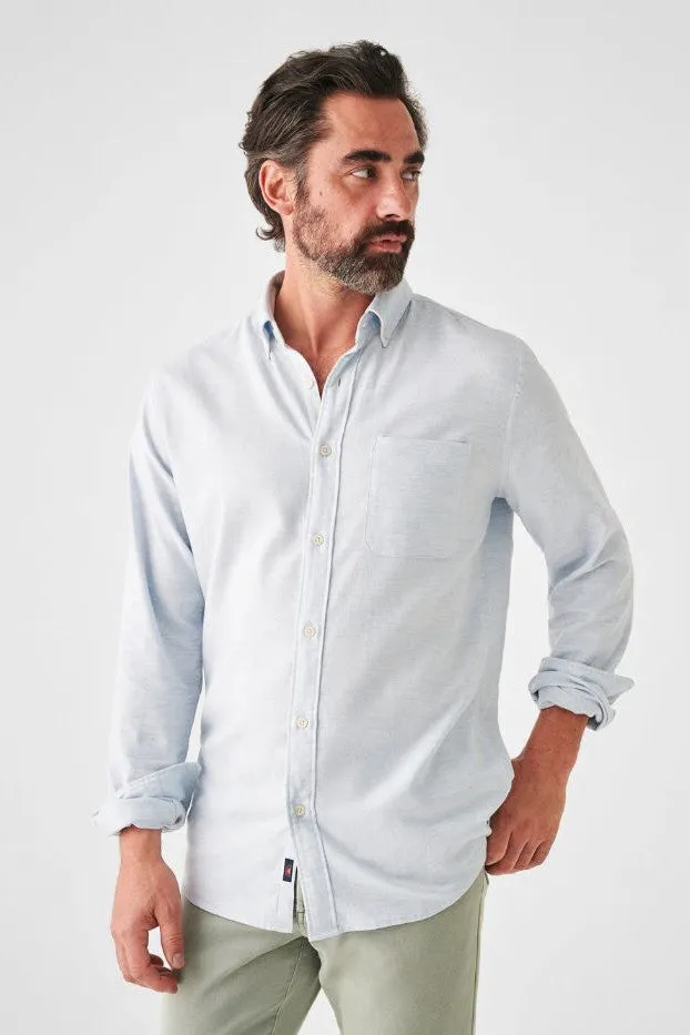 Faherty Stretch Oxford Shirt 2.0 in Blue Heather