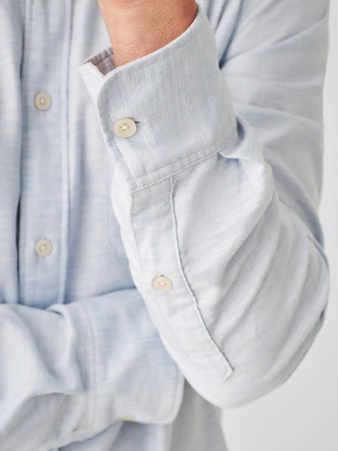 Faherty Stretch Oxford Shirt 2.0 in Blue Heather