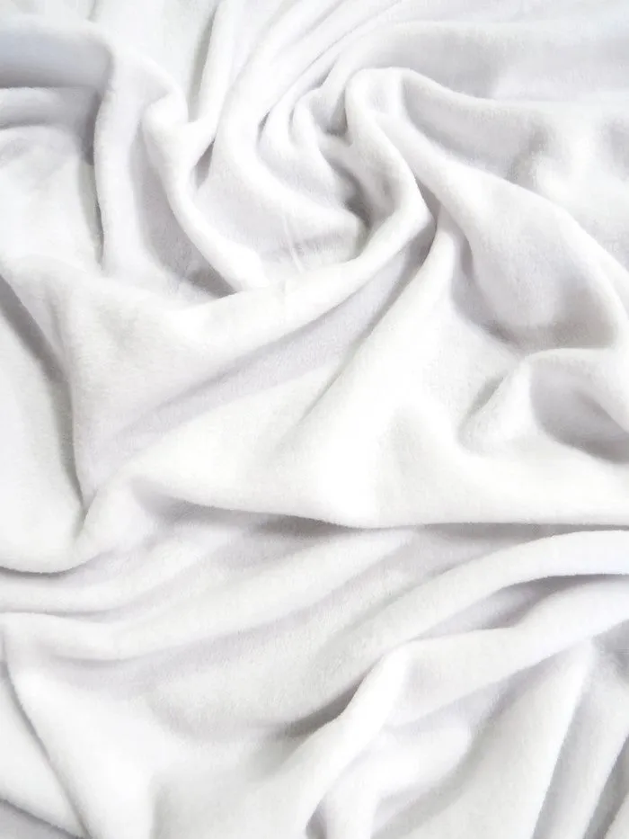 Fleece Fabric Solid / White / 30 Yard Roll