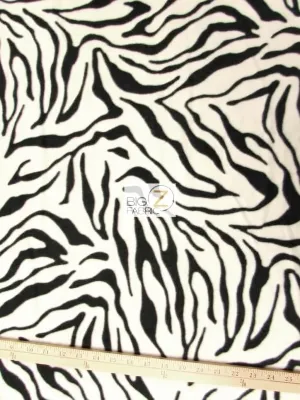 Fleece Printed Fabric Animal Zebra / White / Sold By The Yard