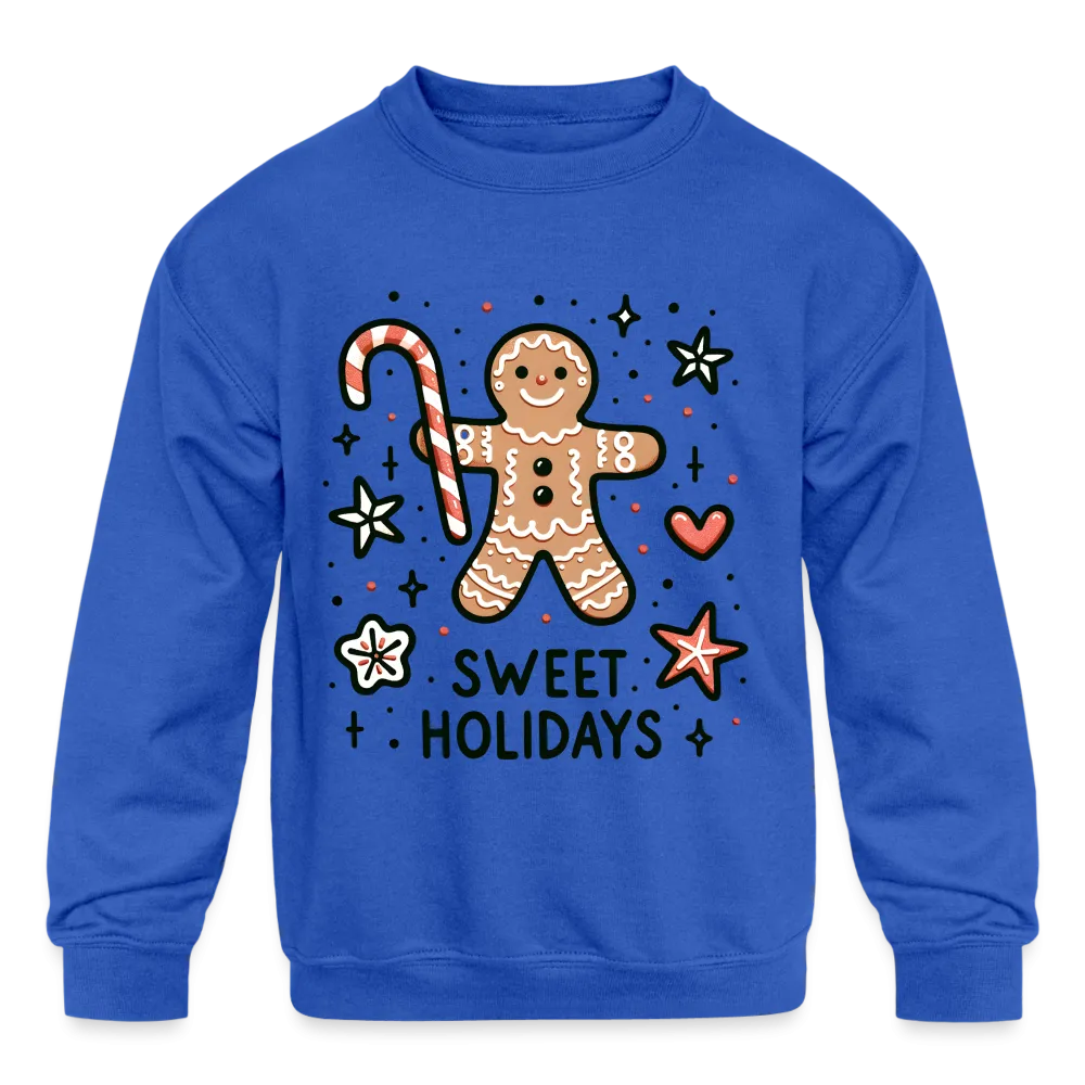 Gingerbread Man Says Sweet Holidays Kids Sweatshirt