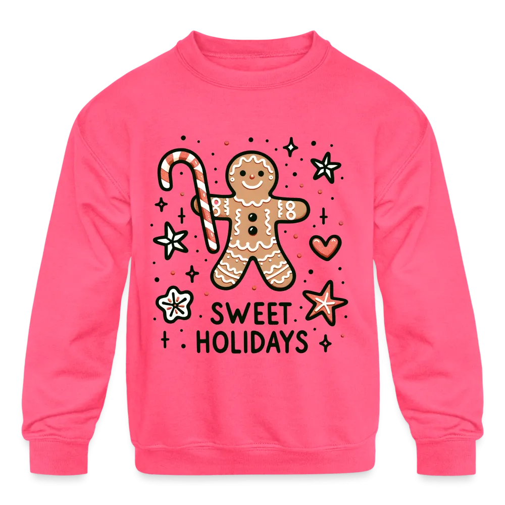 Gingerbread Man Says Sweet Holidays Kids Sweatshirt