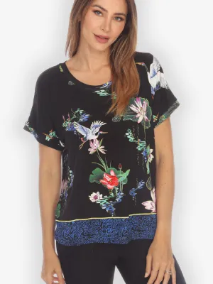 Happy Lotus Beauty Cap Sleeves Tee