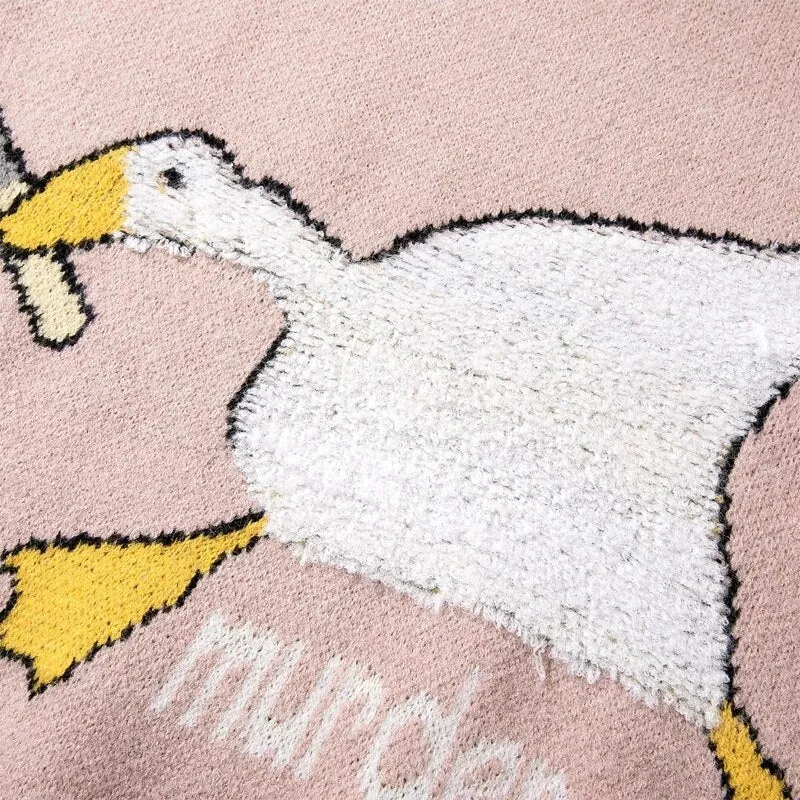 Harajuku Cartoon Murder Duck Knit Sweater