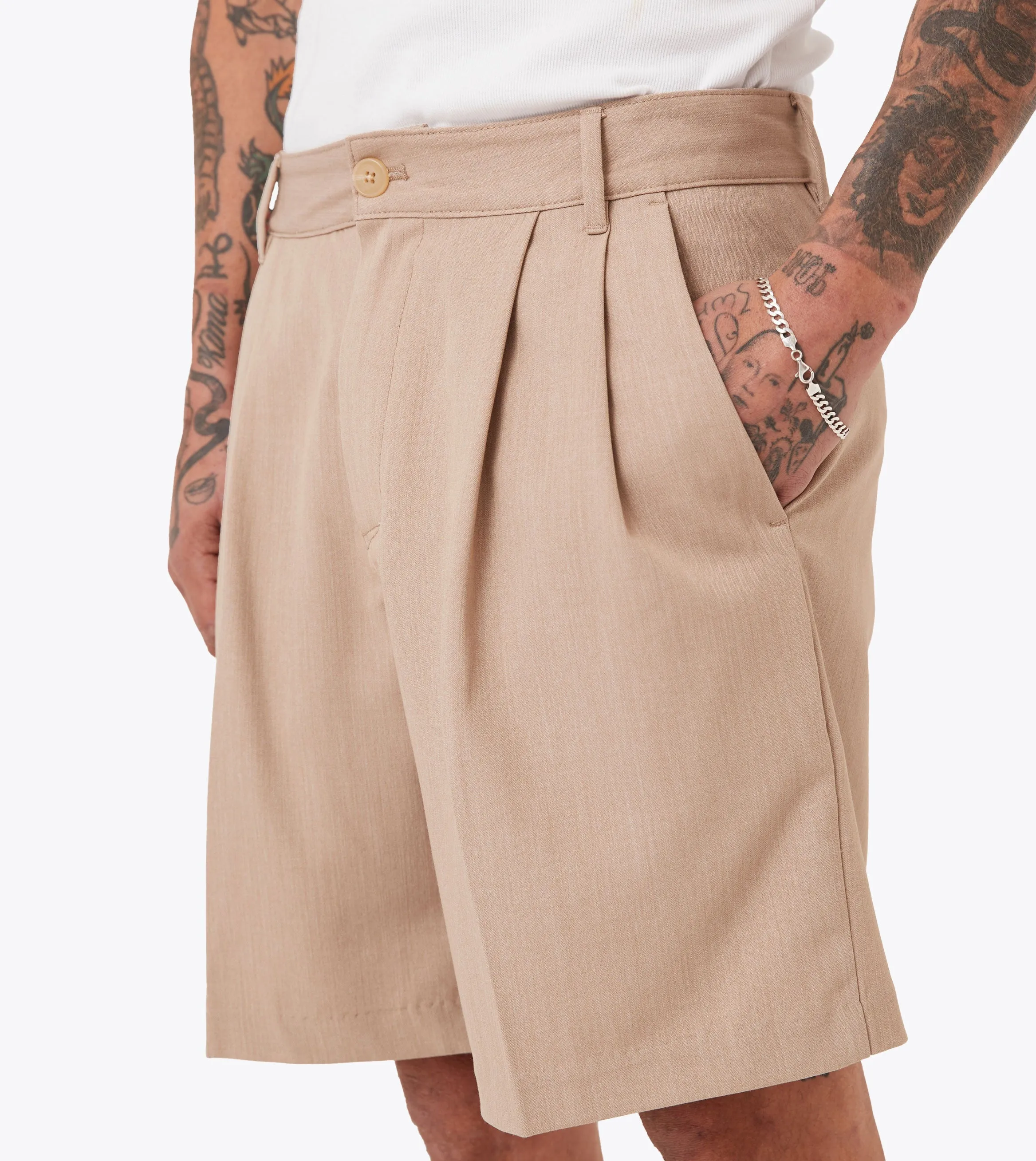 Herringbone Flow Short Beige