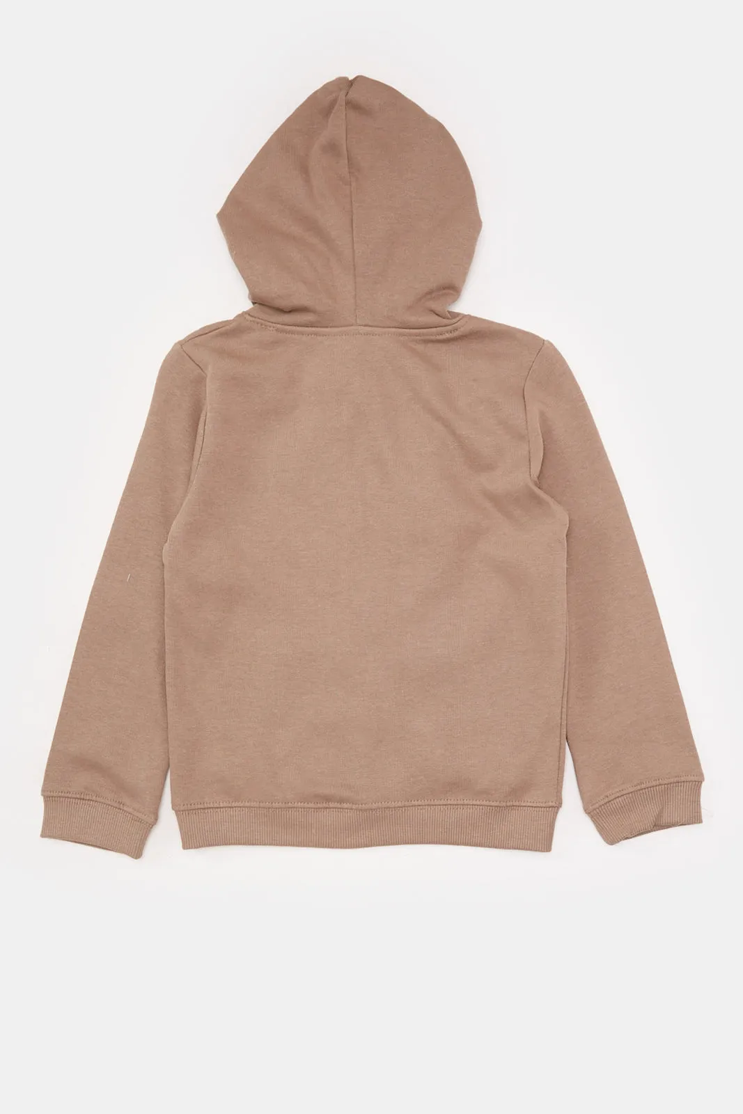 Infant Boys Beige Hooded Sweatshirt