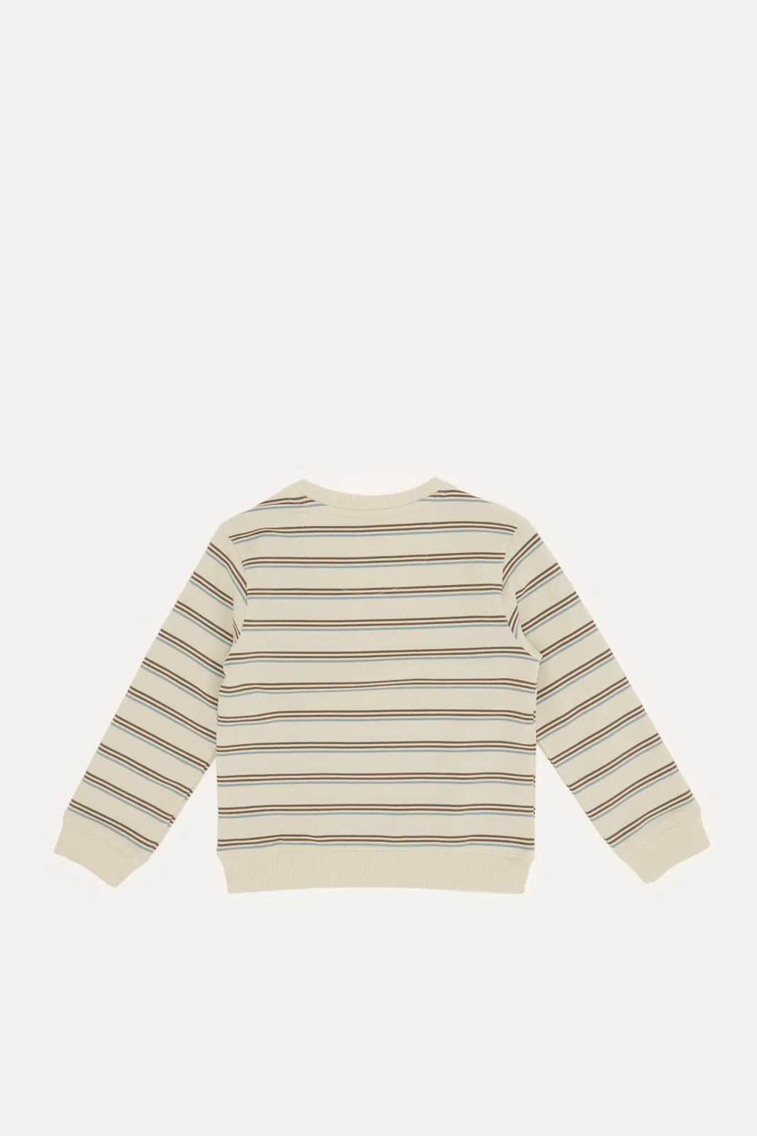 Infant Boys Beige Striped Sweatshirt