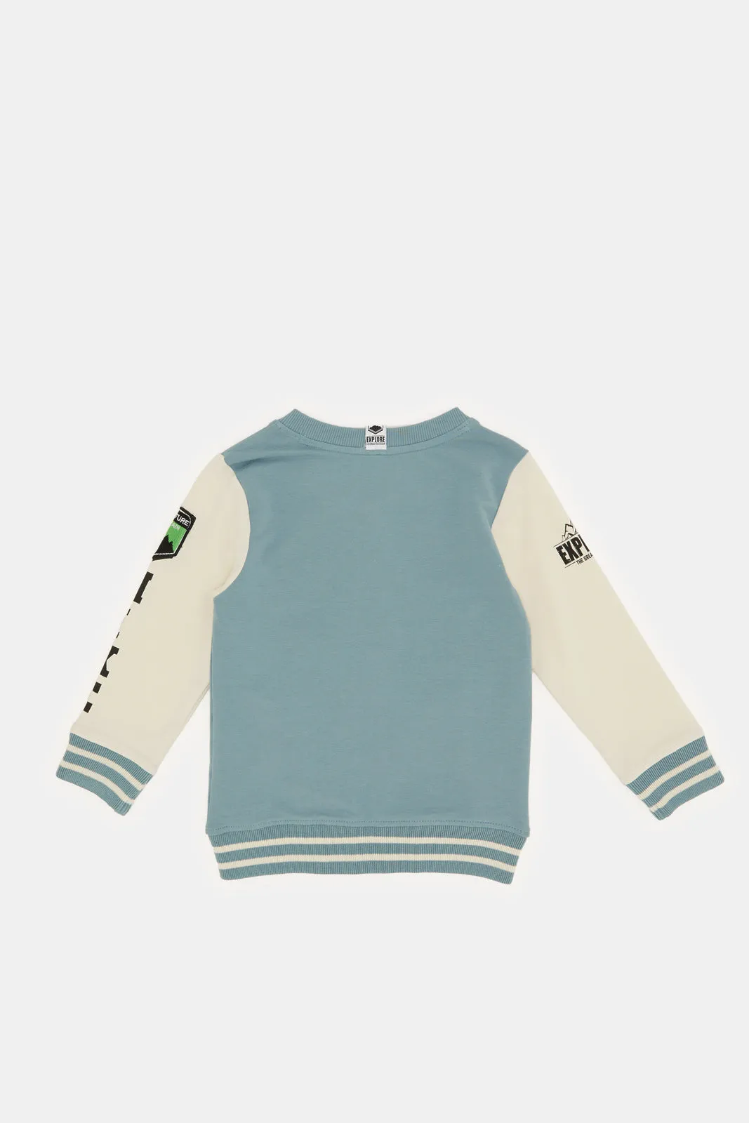 Infant Boys Blue Bomber Zipper Though Sweatshirt