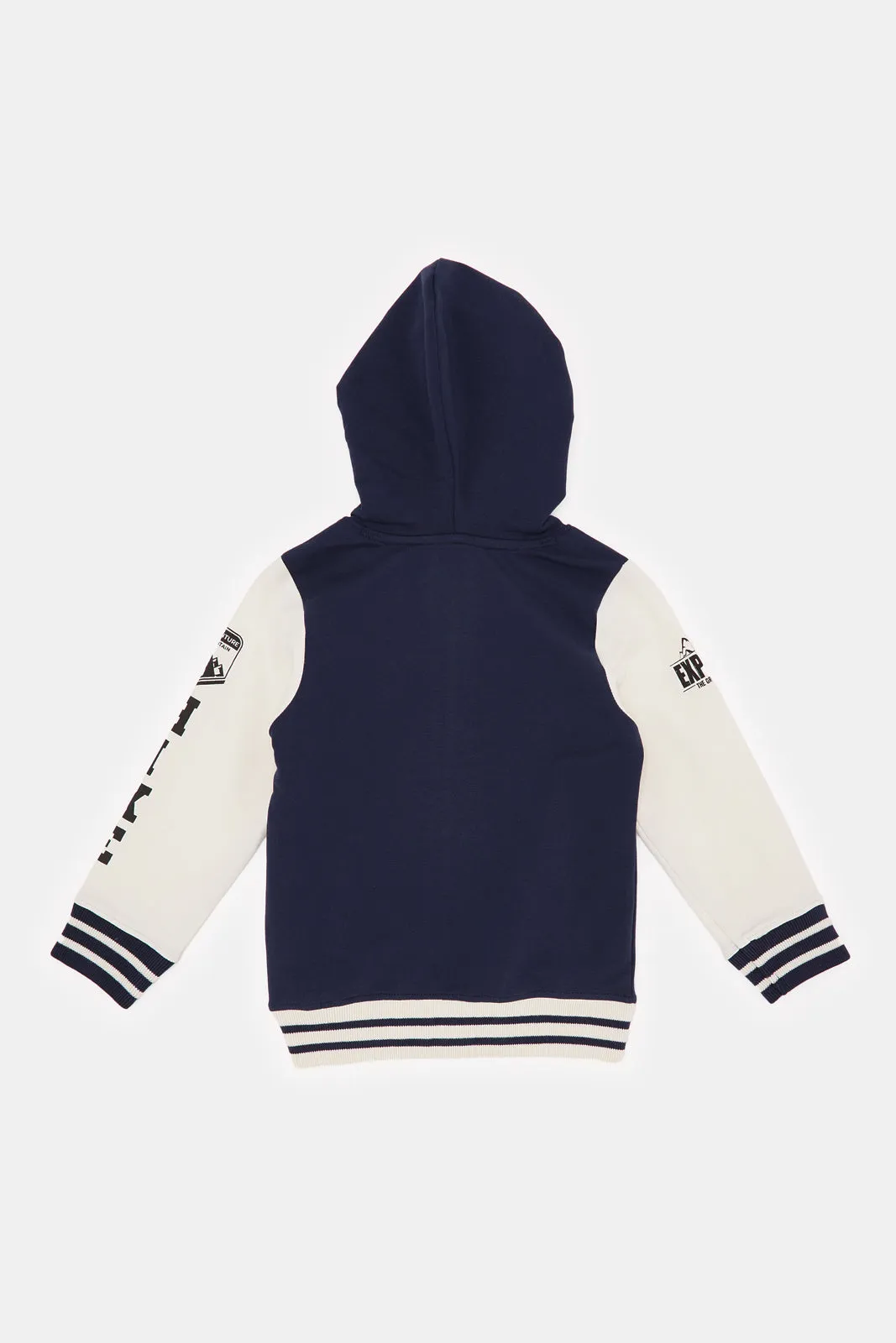 Infant Boys Blue Hooded Zip Through Sweatshirt