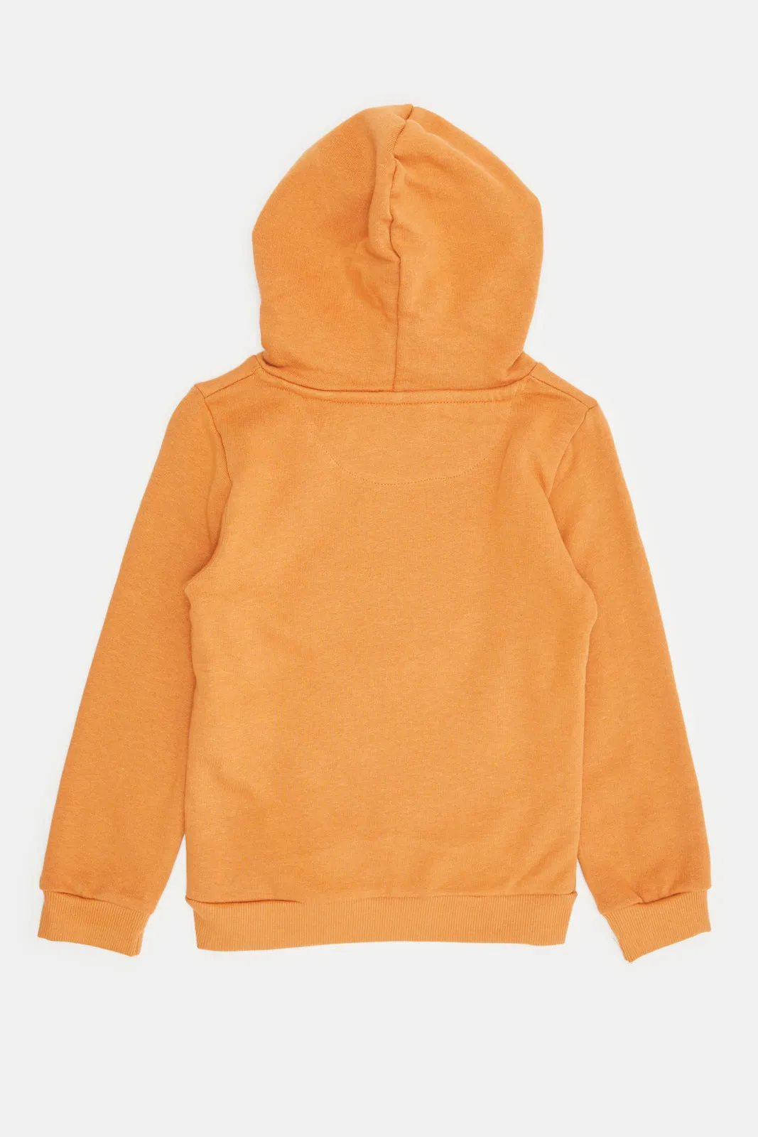 Infant Boys Mustard Print Hooded Sweatshirt