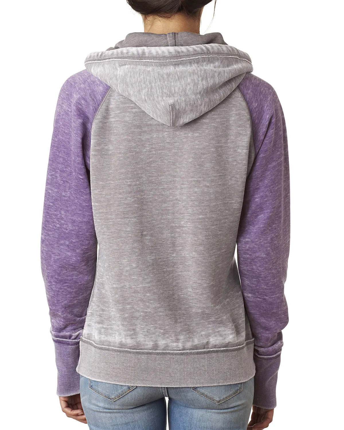 J America JA8926 Ladies' Zen Contrast Pullover Hooded Sweatshirt