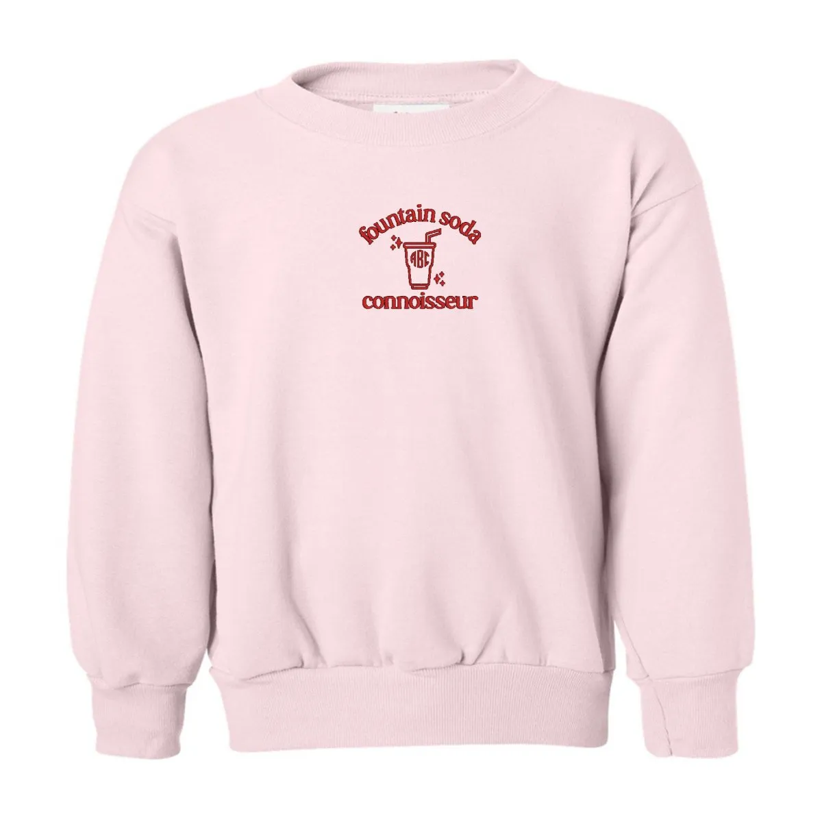 Kids Monogrammed 'Fountain Soda Connoisseur' Crewneck Sweatshirt