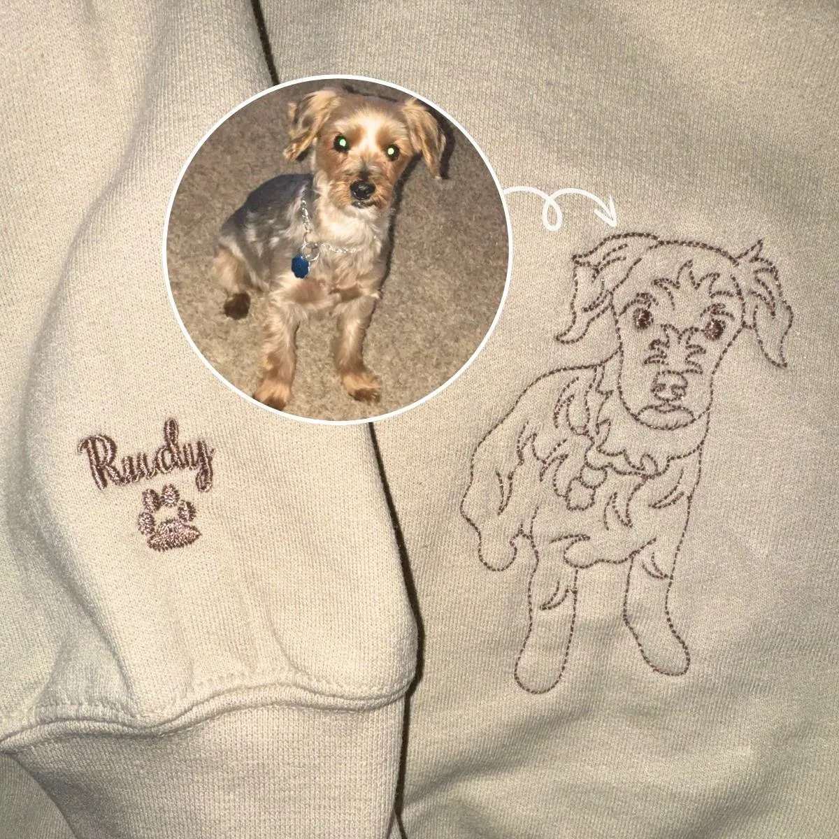 Kokoni Sweatshirt or Hoodie, Custom Embroidered Gift from Photo Name