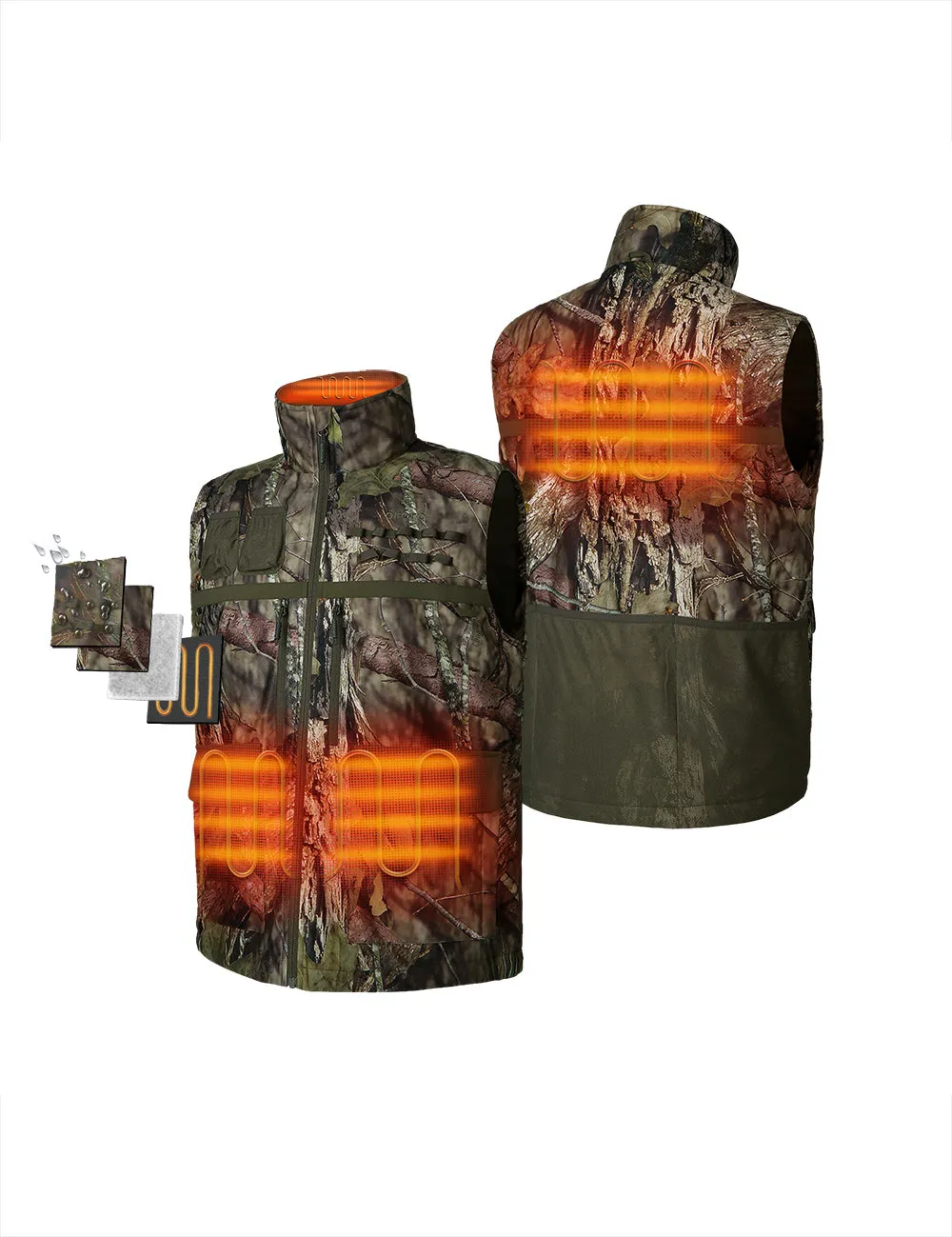 Men's Heated Hunting Vest - Camouflage, Mossy Oak Country DNA