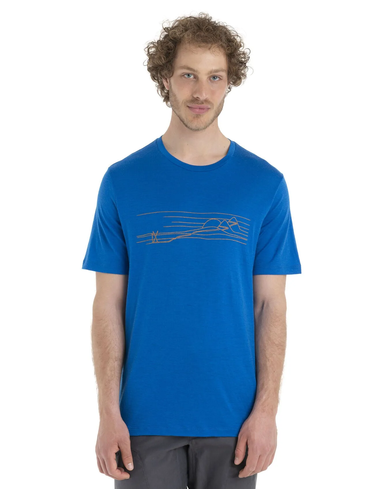 Mens Merino Tech Lite II Short Sleeve Tee Ski Stripes