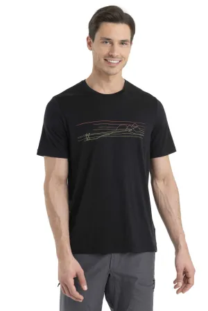 Mens Merino Tech Lite II Short Sleeve Tee Ski Stripes