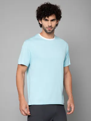 MINIMAL BUZZ STRENGTH MESH BASIC T-SHIRT-SEA BLUE