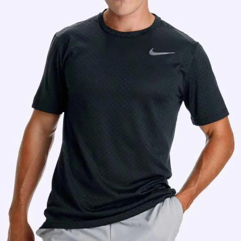 Nike Breathe - Men's Training Top - Black/Metallic Hematite