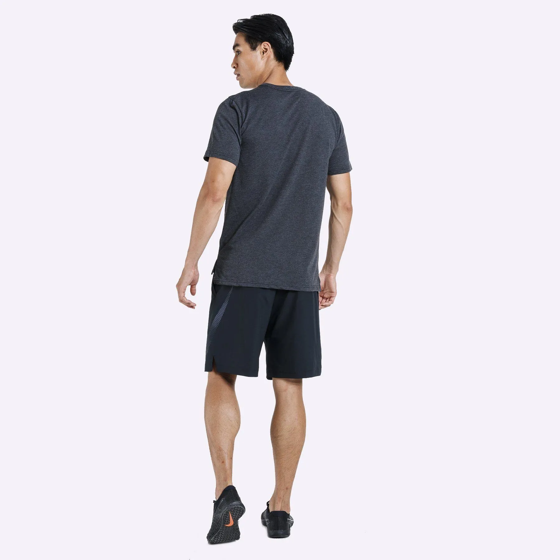 Nike Dri-FIT Breathe Men's Short-Sleeve Training Top - Black Heather/White