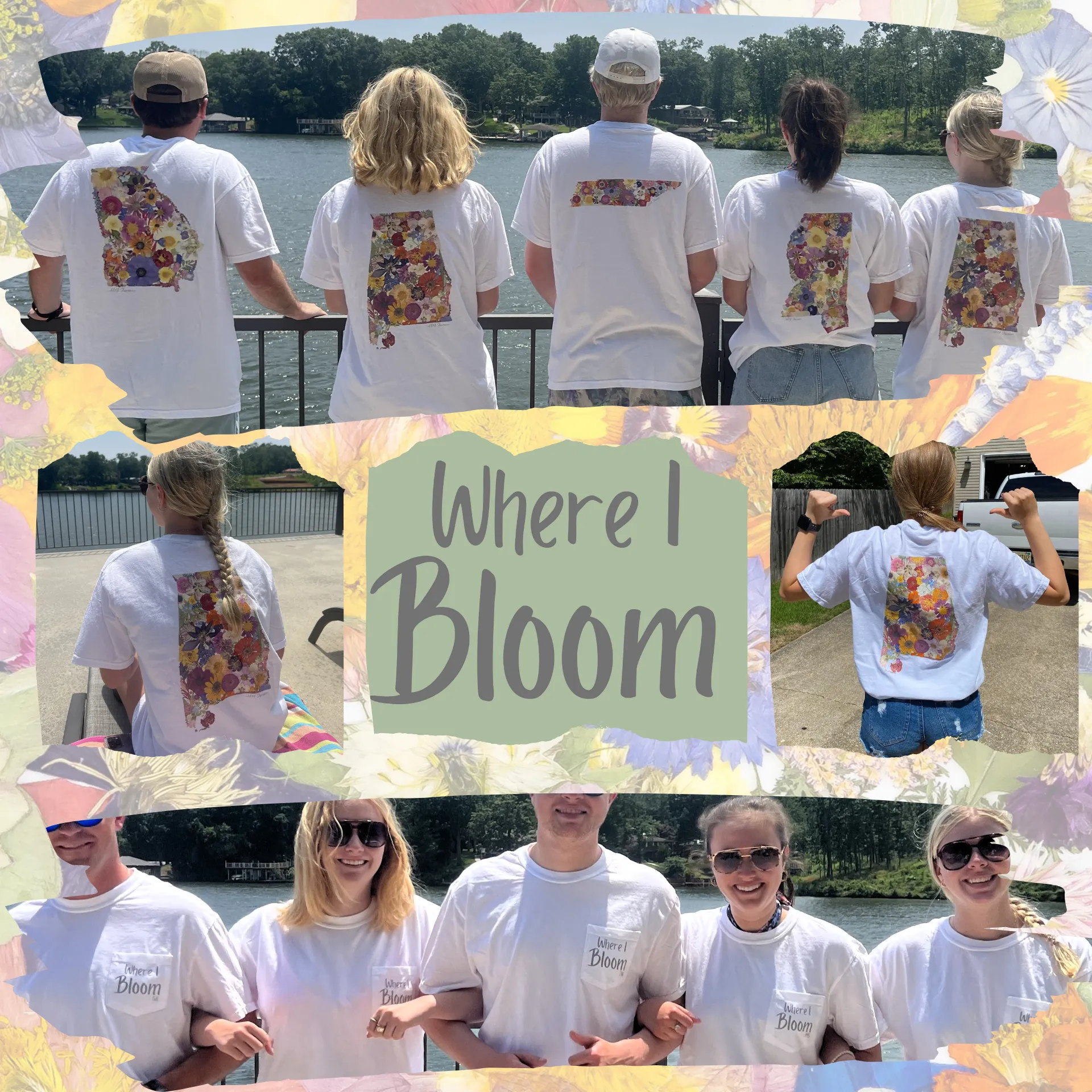 North Carolina Themed Comfort Colors Tshirt - "Where I Bloom" Collection