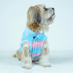 Pawgypets Fur Sleeveless Sweater for Dogs and Cats (Blue/Pink)