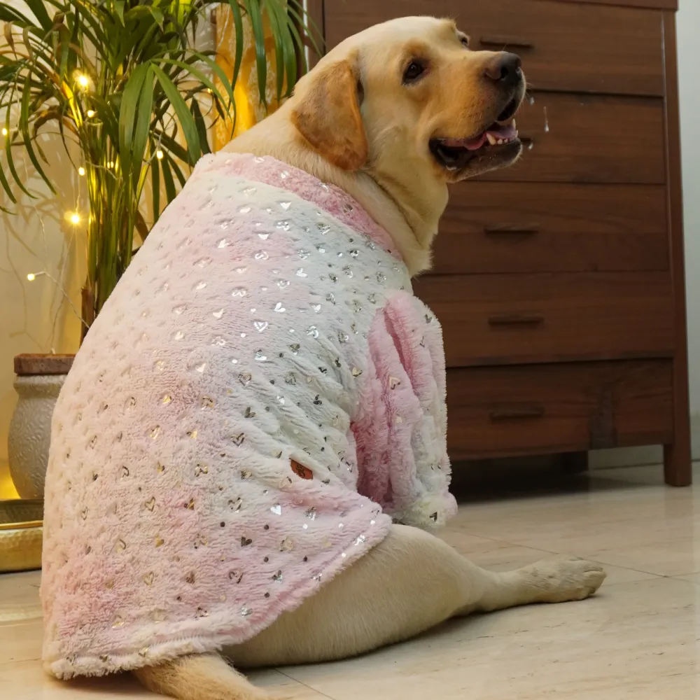 Pawgypets Fur Sweater for Dogs and Cats (Heart Pastel Rainbow)