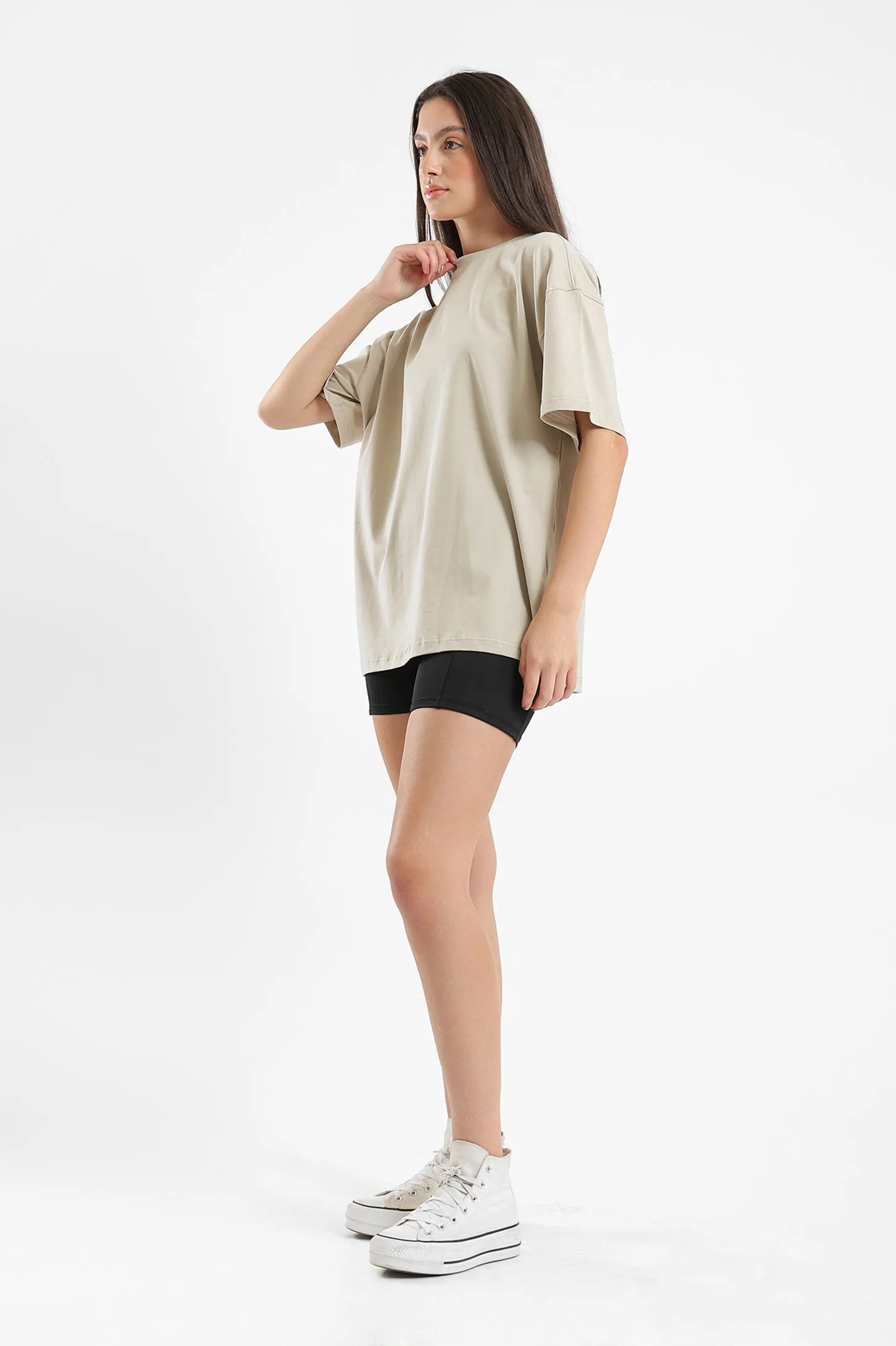 PURE COMFORT OVERSIZED TEE - BEIGE