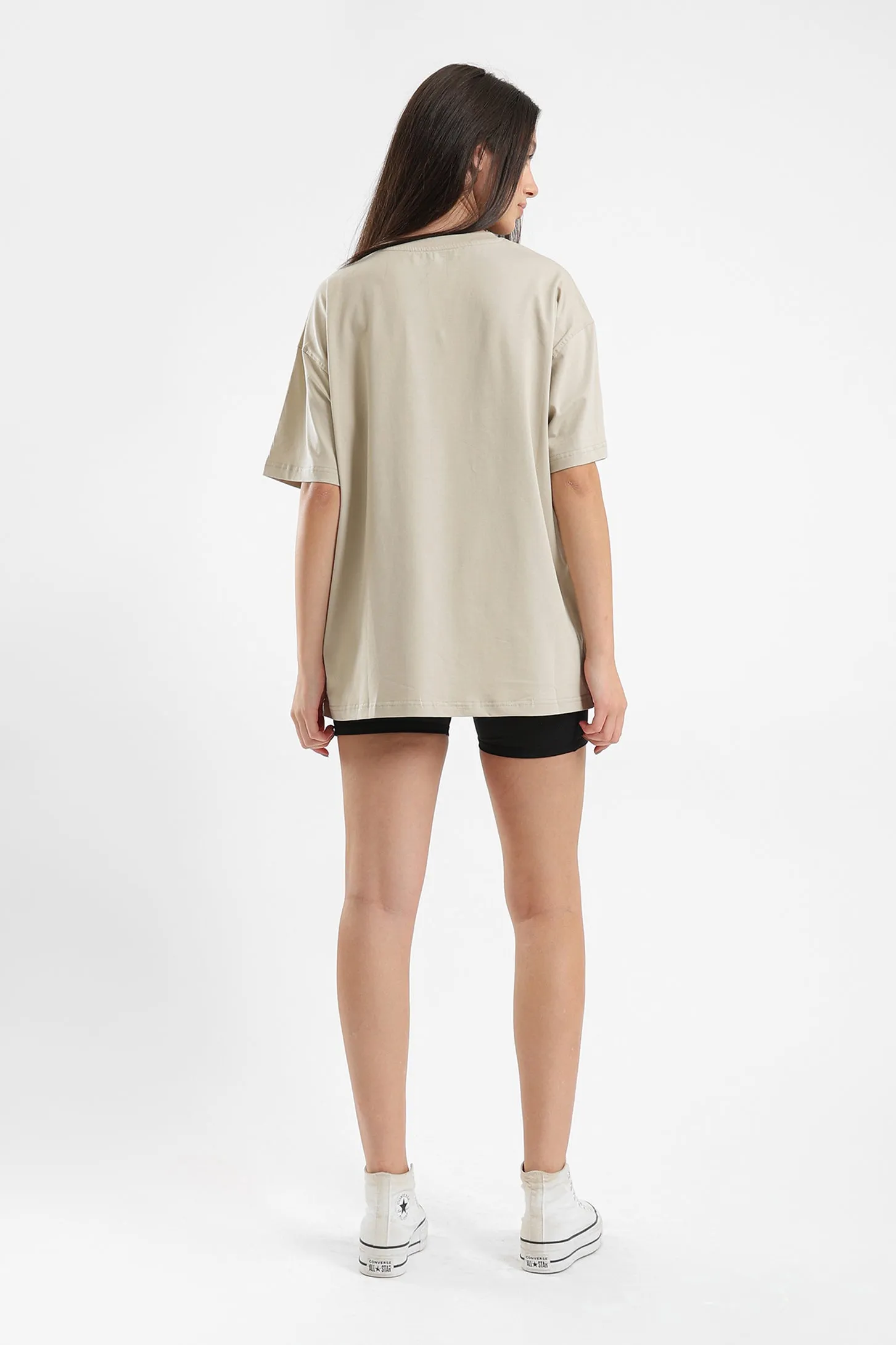 PURE COMFORT OVERSIZED TEE - BEIGE