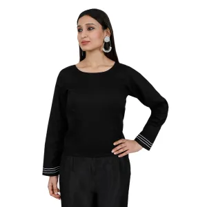 Pure Cotton Black Rabari Long Blouse