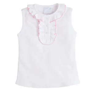 Ruffled Henley - Light Pink