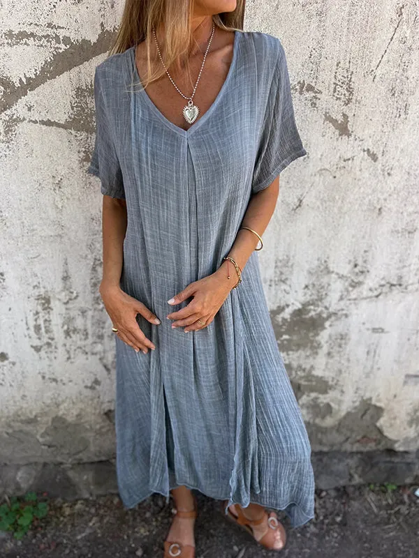 SARAH™ | CASUAL BREEZY V-NECK SUMMER DRESS