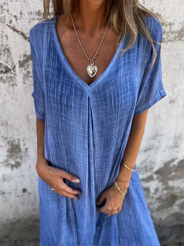 SARAH™ | CASUAL BREEZY V-NECK SUMMER DRESS