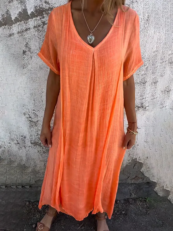 SARAH™ | CASUAL BREEZY V-NECK SUMMER DRESS